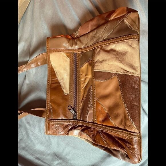 Vintage leather patch shoulder purse - Picture 4 of 7